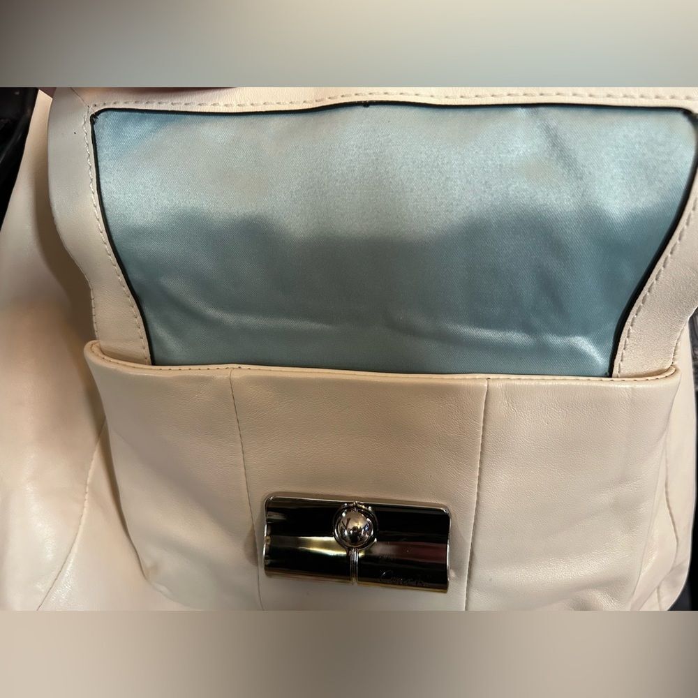 Coach White Leather Shoulder Bag with Silver Hardware - Picture 16 of 16